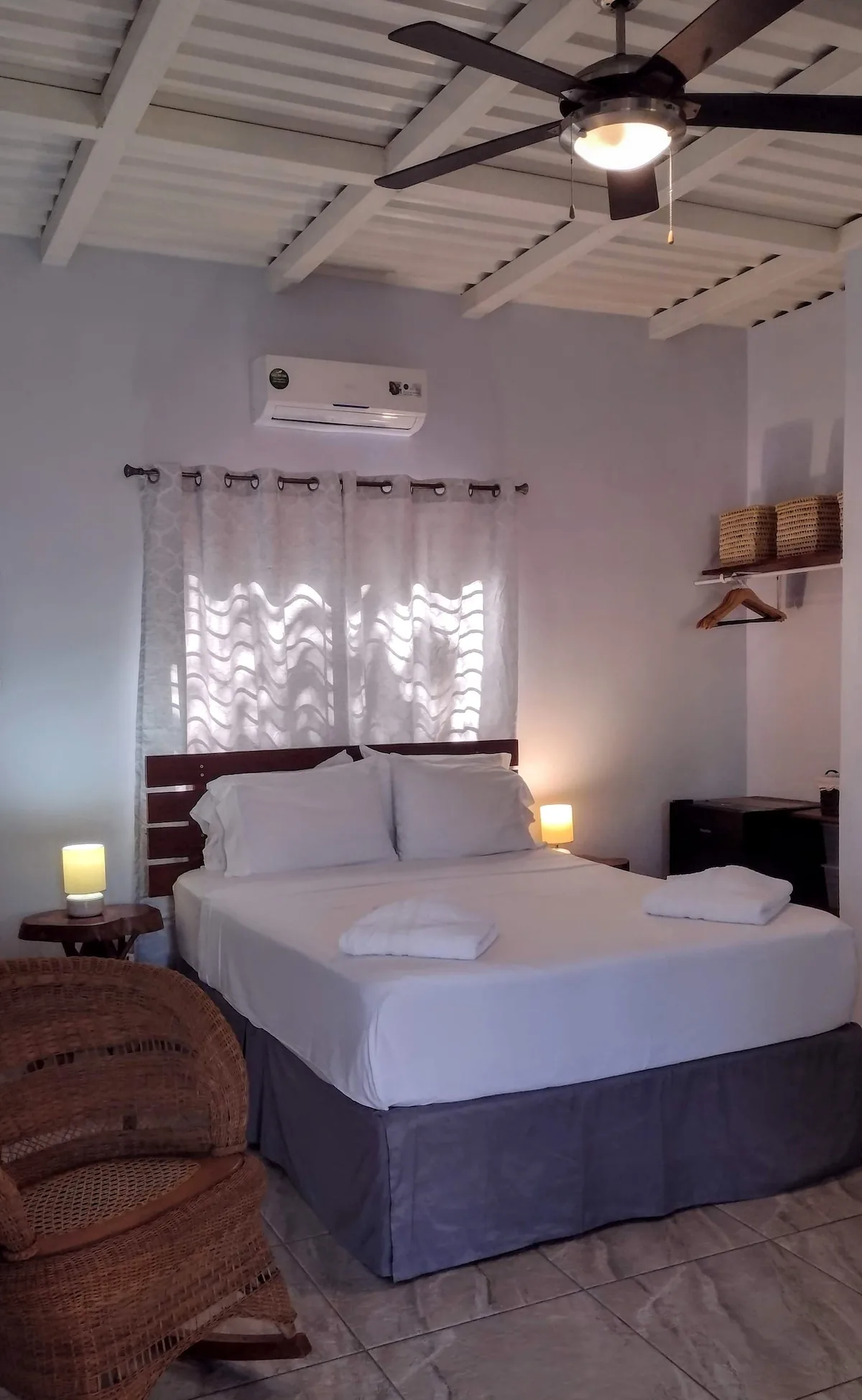 North Casita with queen and twin beds, garden view at Casa Todo Bueno